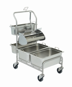 Slika Cleaning trolleys Clino<sup><SUP>&reg;</SUP></sup> CR1 FP-GMP / Clino<sup><SUP>&reg;</SUP></sup> CR3 FP-GMP with flat wringer Ringo GMP<sup><SUP>&reg;</SUP></sup>, stainless steel
