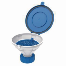 Slika Safety funnels with hinged lid, V2.0, white/blue, HDPE