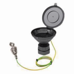 Slika Safety funnels with hinged lid, V2.0, black, HDPE, electrostatic conductive