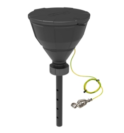 Slika Safety funnel with ball valve, V2.0, HDPE, electrostatic conductive