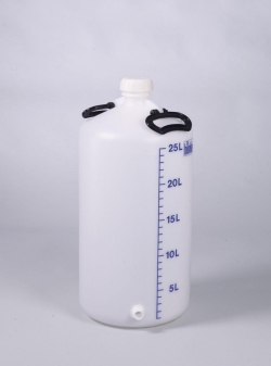 Storage bottles with threaded connector, HDPE
