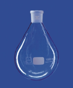 Slika Evaporating flasks with conical ground joint, DURAN<sup>&reg;</sup>, with PUR coating