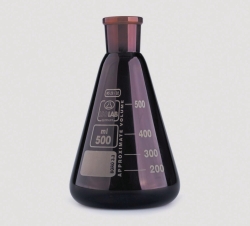 Erlenmeyer flasks, NS neck, borosilicate glass 3.3, amber