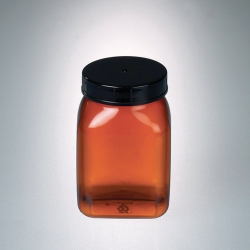 Slika Square wide-mouth containers, PVC, amber