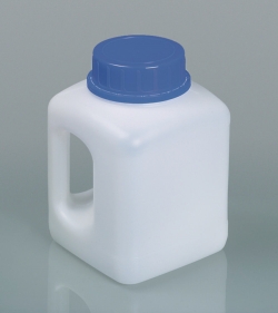 Slika Wide-mouth containers with handle, HDPE, with tamper-evident screw cap