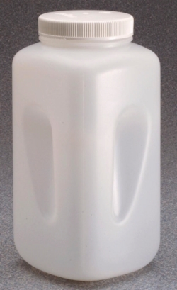 Square bottles, wide mouth Nalgene&trade;, HDPE, with closure, PP