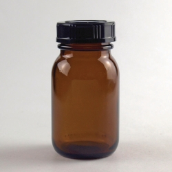 Slika Wide neck bottles, amber glass, with screw cap