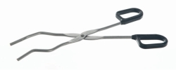 Crucible tongs, stainless steel, with plastic handle