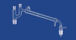 Distilling links acc. to Claisen with vacuum receiver adapter, DURAN<sup>&reg;</sup> tubing