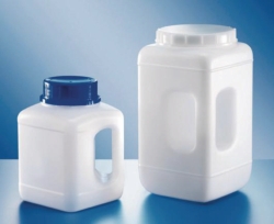 Slika Wide-mouth square bottles, 311 series, HDPE, with closure