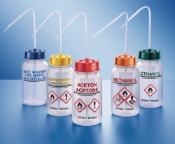 Slika Safety wash bottles, wide mouth, series 303, LDPE