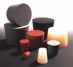 Silicone stoppers, with single hole