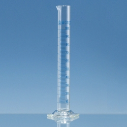 Measuring Cylinders, Borosilicate Glass 3.3, Tall Form, class A, Blue Graduated, with DAkkS Calibration Certificate