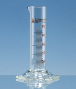 Slika Measuring cylinders, borosilicate glass 3.3, low form, class B, amber graduations
