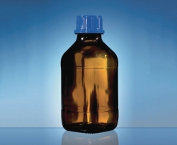 Slika Threaded bottle, soda-lime glass, amber
