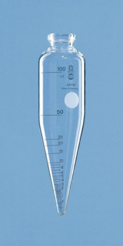Slika ASTM centrifuge tube, cylindrical, with conical base, borosilicate glass 3.3