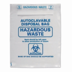 LLG-Autoclavable bags, PP, with Biohazard printing and sterilisation indicator