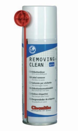 Removing Clean Spray, Label solvent