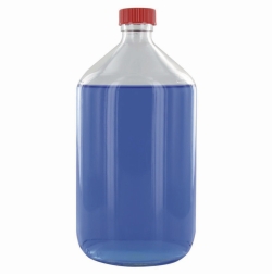 Narrow-mouth bottles, glass, clear, PTFE-lined screw caps