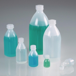 Narrow neck bottles bio, with screw cap, green LDPE