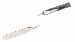 Double-ended spatulas, 18/10 steel, bent