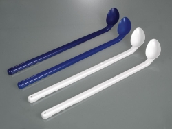Slika Disposable spoons, curved, long handle, PS, blue
