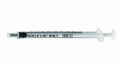 Fine Dosage Syringes SOL-M&trade;, 3-piece, with displacement spike, white syringe plunger