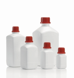 Square reagent bottles without closure, HDPE