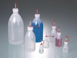 Narrow neck bottles, with dropping closure, LDPE
