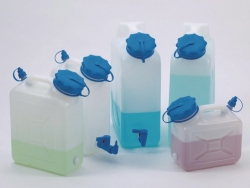 Slika Wide-necked jerrycans, HDPE, with threaded connector and ventilation