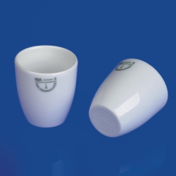 Gooch crucibles with perforated base, porcelain, wide shape