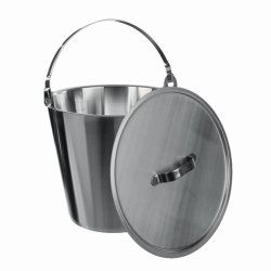 Buckets, 18/10 steel, without base ring