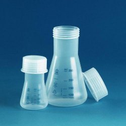 Erlenmeyer flasks, wide mouth, PP, with screw cap