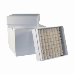 LLG-Cryogenic storage boxes, plastic coated, white, without divider