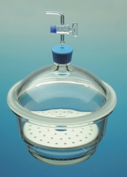Vacuum-Desiccators, borosilicate glass 3.3, with plastic knob and stopcock