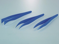 Disposable tweezers, PS, blue