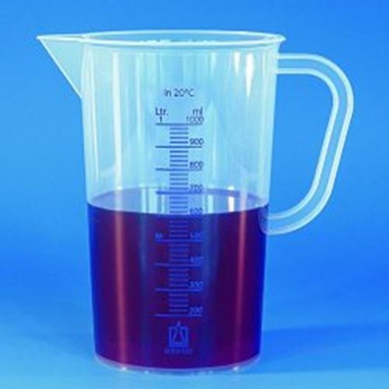 Measuring jugs, PP, blue scale or embossed