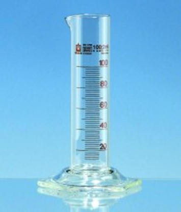 Slika Measuring cylinders, borosilicate glass 3.3, low form, class B, amber graduations
