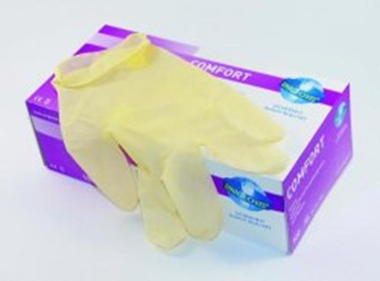 LATEX EXAMINATION GLOVES COMFORTR SIZE M