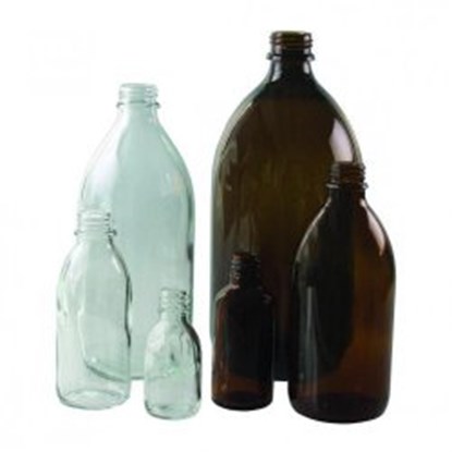 Slika Narrow-mouth bottles without closure, soda-lime glass, brown