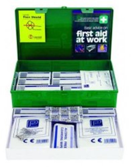 First Aid box green, ABS with lid