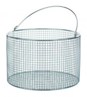Slika Wire baskets with handle, round, stainless steel