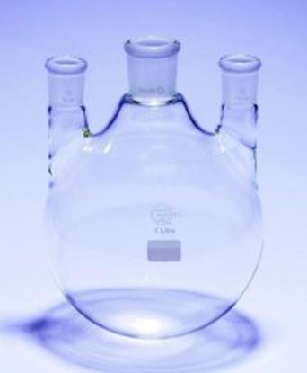Slika Round bottom flasks with three necks, NS joints, parallel arms, Pyrex<sup>&reg;</sup>
