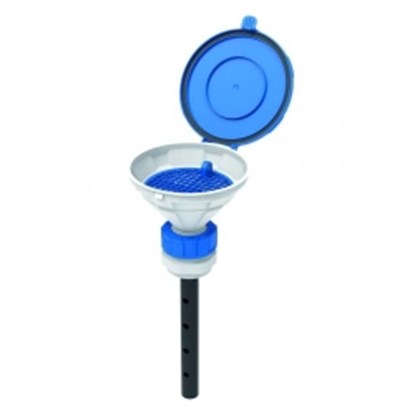 Slika Safety funnels with hinged lid, V2.0, white/blue, HDPE